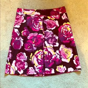 Black + Pink Floral Express Skirt, size 6